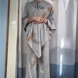 Matching fall pant and shawl set